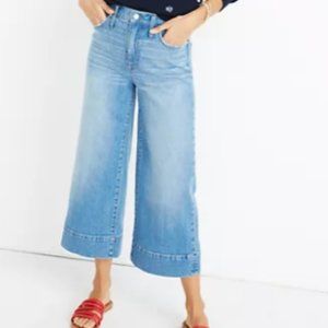 Madewell Wide Leg high waist crop jeans L4141 Su19 Delancey wash sz 26